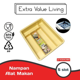 YOSHIKAWA Tempat Sendok Garpu 5 Sekat / Nampan Baki Stationary