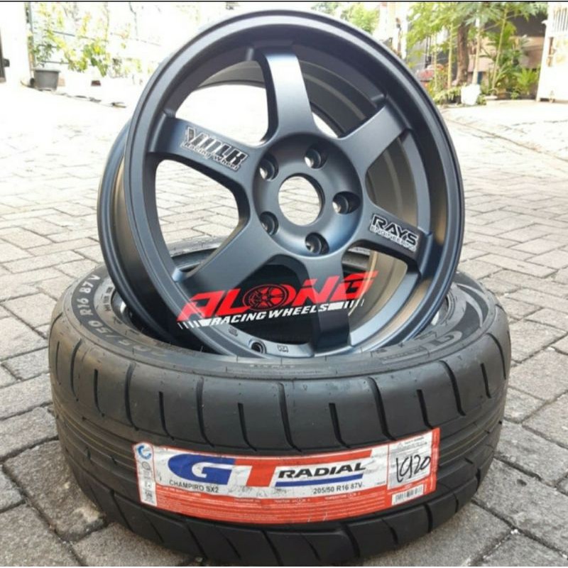 VELG Repl. RAYS TE37 SAGA R16 Navy Blue Lubang 5