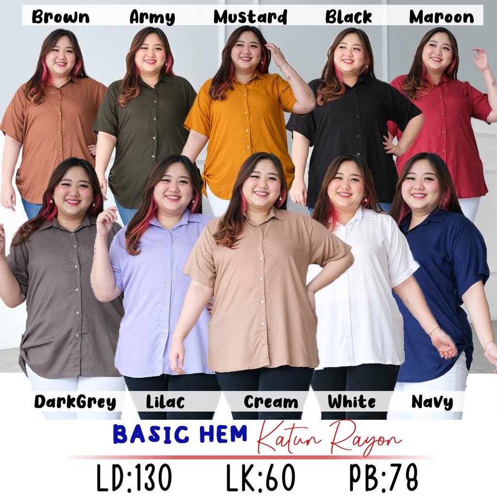 BASIC HEM HEM POLOS JUMBO WANITA MURAH