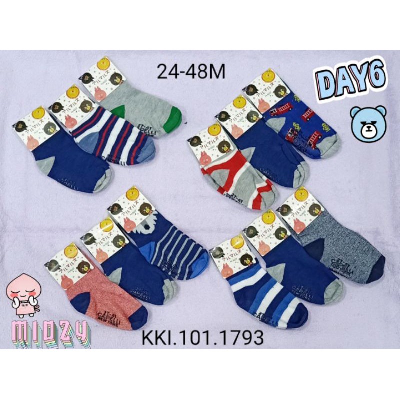 3 pcs!! Kaos Kaki Bayi Anti Selip Prewalker 3 -48M Laki Laki / Kaos Kaki Balita Anti Slip Cowok