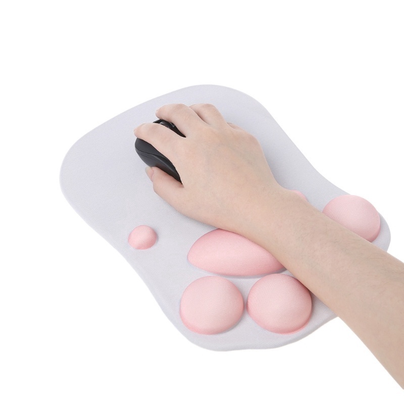 3D Mouse Pad With Wrist Support Cat Paw Silicone Wrist Rest Wrist Cushion