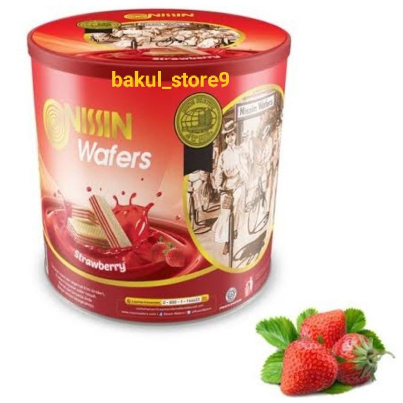 Nissin Wafer Strawberry/ Stroberi 570 Gr Kaleng Limited Edition Terlaris