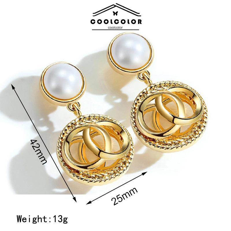 COD  Anting  Fashion Gaya Istana Anting-Anting Mutiara Anting-Anting Wanita Anting-Anting Kepribadian- cl