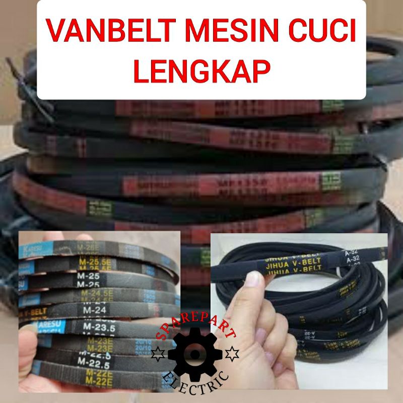 KARET VANBELT / V BELT UNTUK MESIN CUCI LENGKAP SEMUA UKURAN A 19 - 34