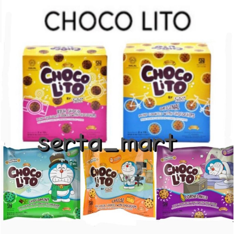 

Chocolito Mini Cookies 19gr - Choco Lito Chocomint / Cornflakes / Coklat / Ori / Cheese - Biskuit Mini