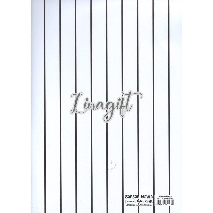 ( 5 Lembar ) STRIPES STRAIGHT LINE SANWA - KERTAS KADO GARIS LURUS - GIFT WRAP PAPER SANSAN WAWA STRIP LINES NETRAL