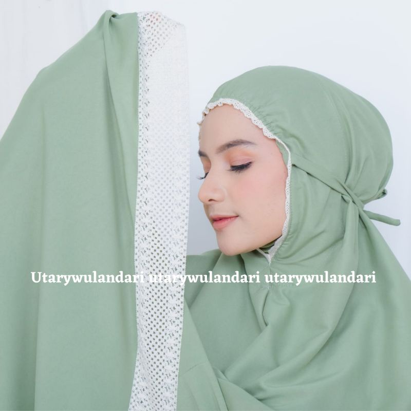 Mukena katun polos rajut Nauraseries