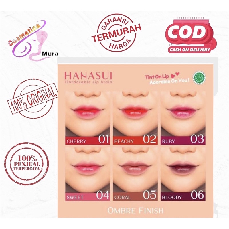 Warna Baru Update - hanasui lip tint || hanasui lip stain lip tint || hanasui liptint terbaru