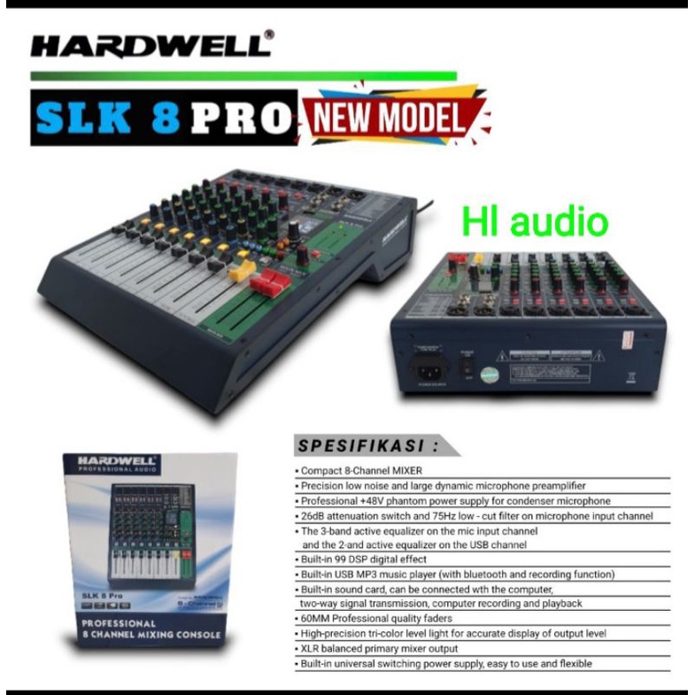 MIXER HARDWELL SLK-8 PRO 8 CHANNEL ORIGINAL