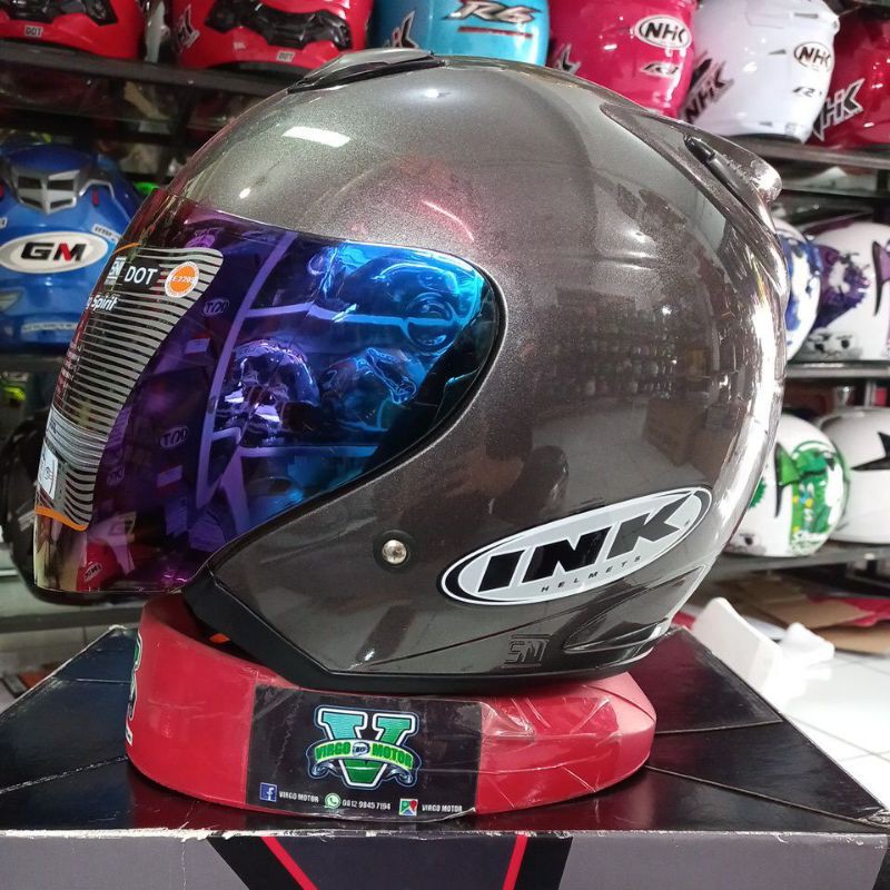 ink centro jet solid/gunmetal +visor pelangi original ink