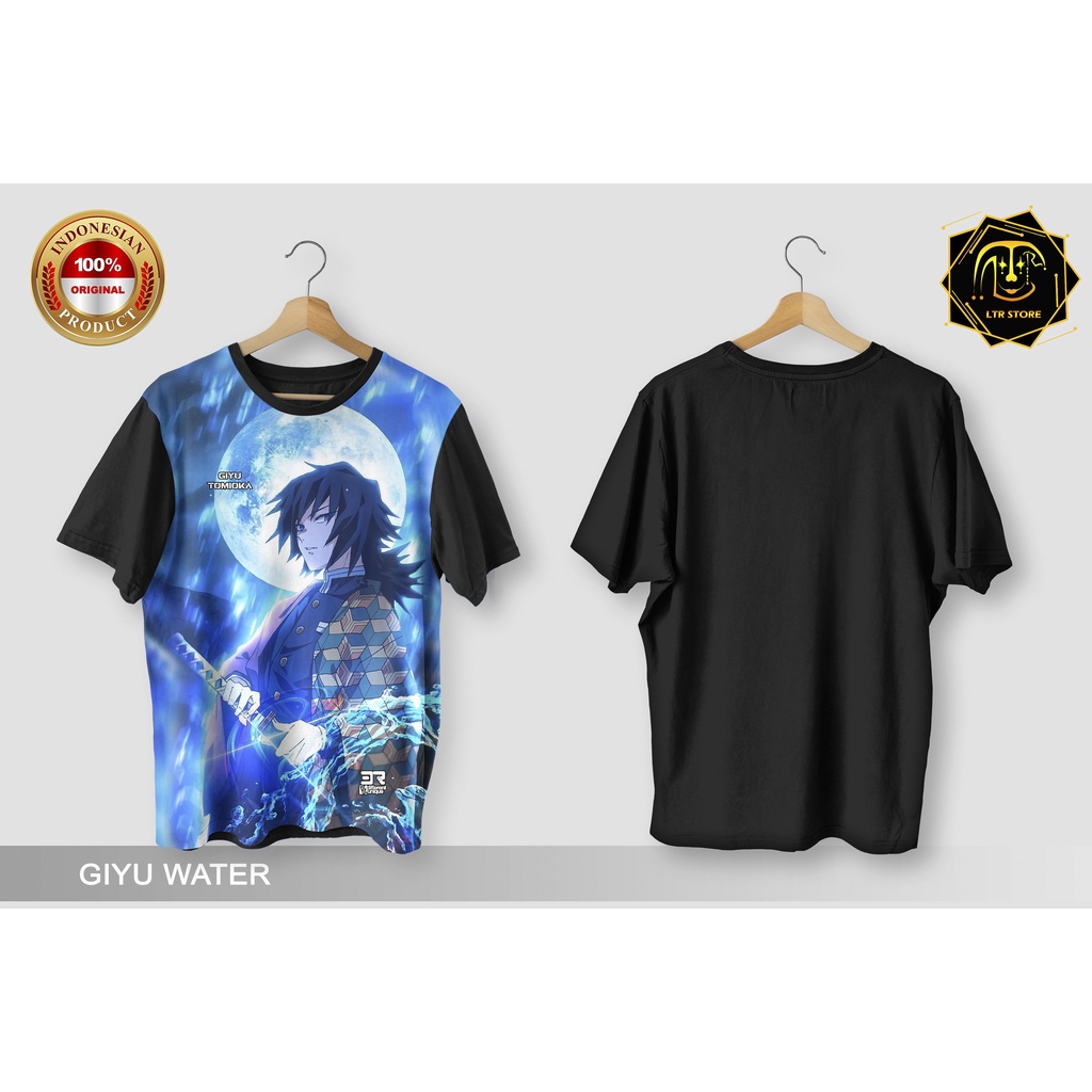 [ BAYAR DI TEMPAT ] BAJU PRINTING GAMBAR ANIME KIMETSU NO YAIBA GIYU WATER - KAOS DISTRO ORIGINAL KA