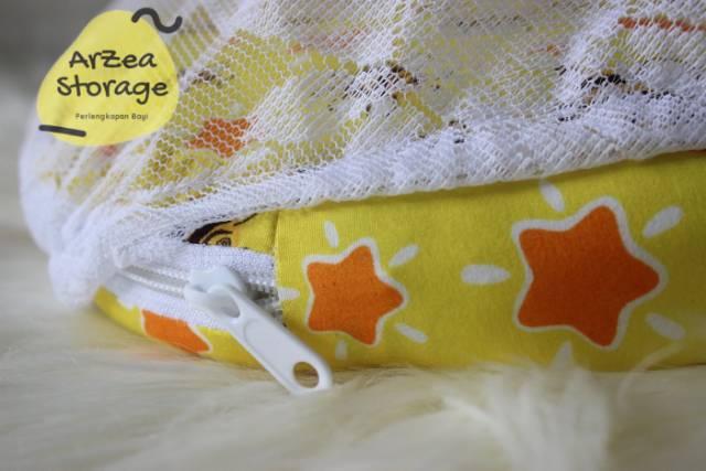 Kasur bayi kelambu set bantal guling lipat lebah kuning