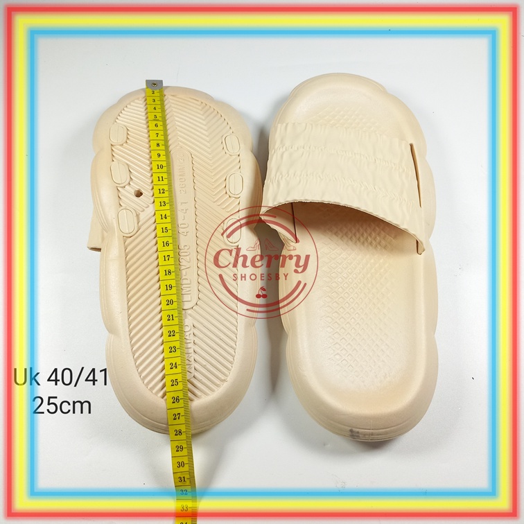 V205GL6 Sandal Slop Karet Jelly Model Kapal Empuk Wanita Glanzton Sendal Selop Rumahan Kerut Tawana