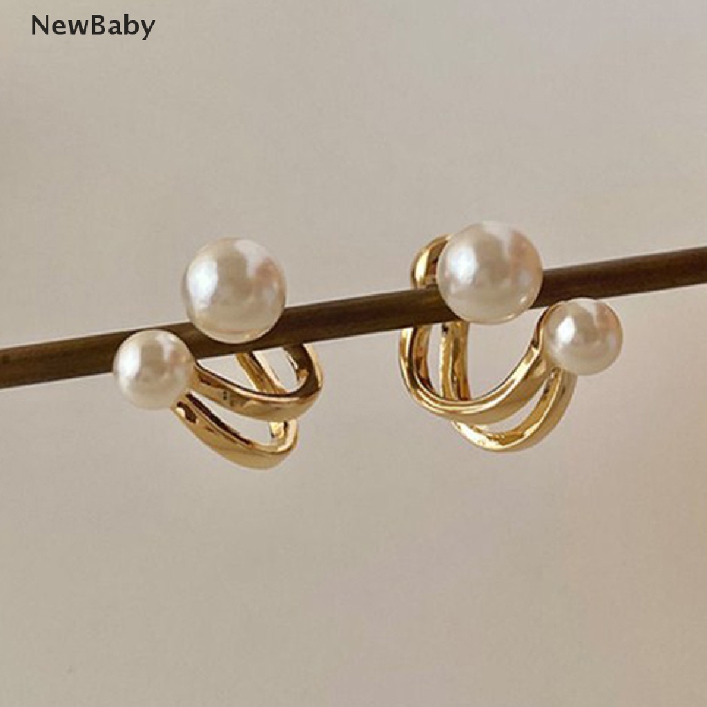 Anting Tusuk Gantung Desain Bola Mutiara Gaya Simple Untuk Wanita