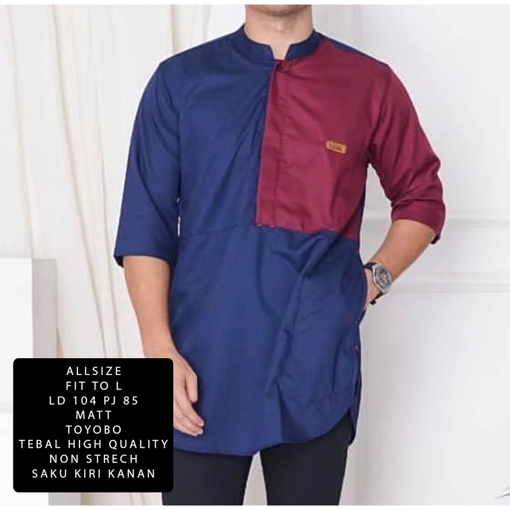 [Koko Rivan NI]Baju koko pria matt toyobo var warna