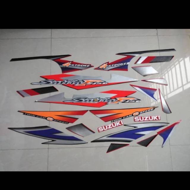 Striping & list bodi striker satria Fu Thailand 2005 hitam merah