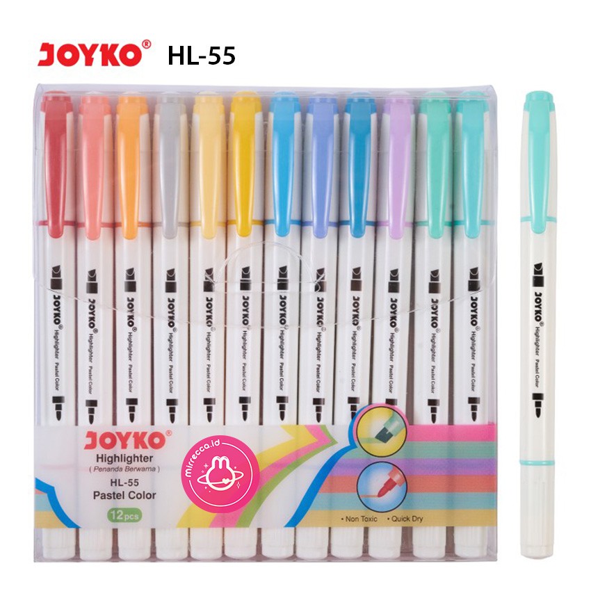 

PRODUK- JOYKO HL-55 - PASTEL COLOR TWIN TIP HIGHLIGHTER .