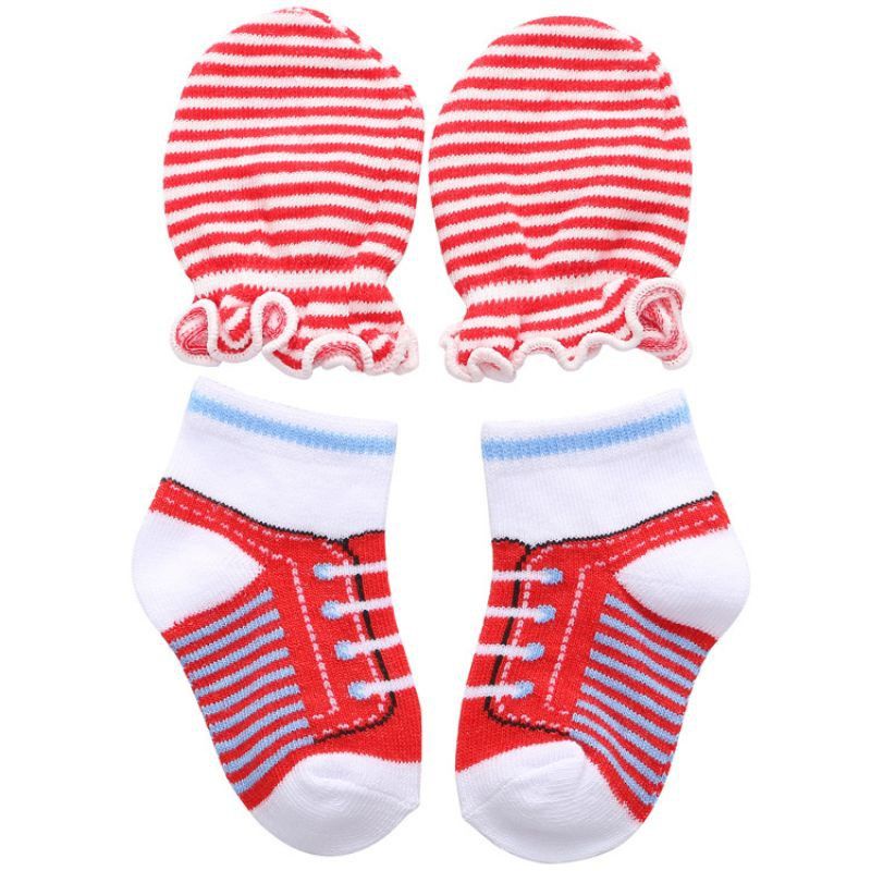 Set Mitten / Kaos Kaki Sarung Tangan / Kaos Kaki Newborn / Kaos Kaki + Sarung Tangan / Kaos Kaki Bayi 0-12 Bulan