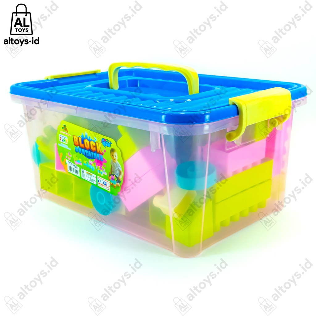 Mainan Balok Bongkar Roda Pasang Creative Block Container Besar Multi Color Isi 175pcs OCT9218