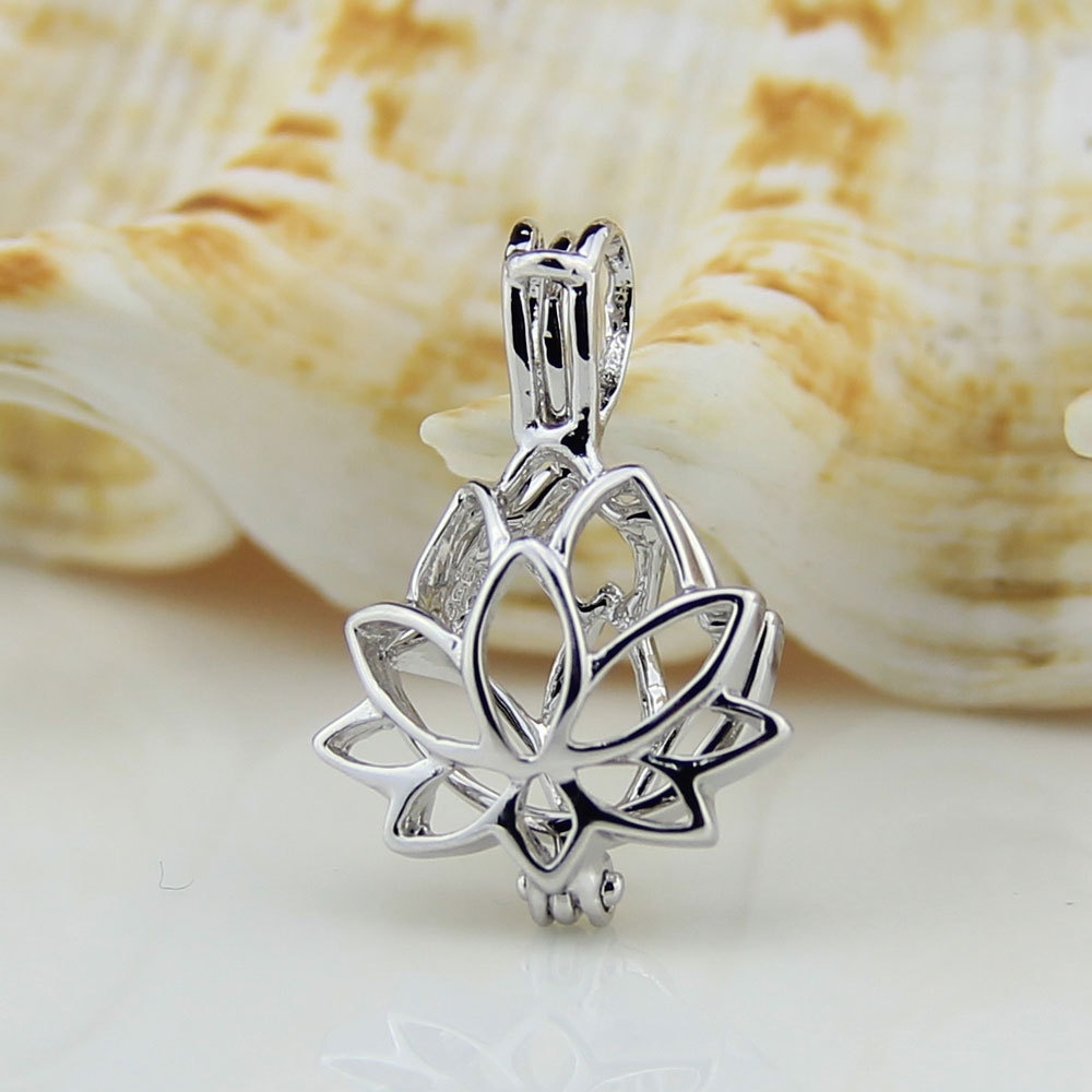 Pearl Necklace Lotus Pendant Locket Pearl Necklaces for Women Wish Gift