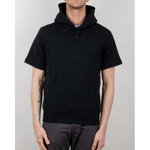 Short Sleeve Hoodie - Black