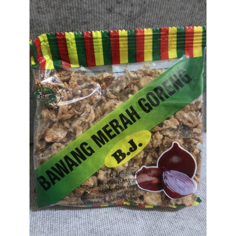 

BAWANG GORENG BJ / BAWANG MERAH GORENG BJ 50gr - 1pack isi 20 Bungkus