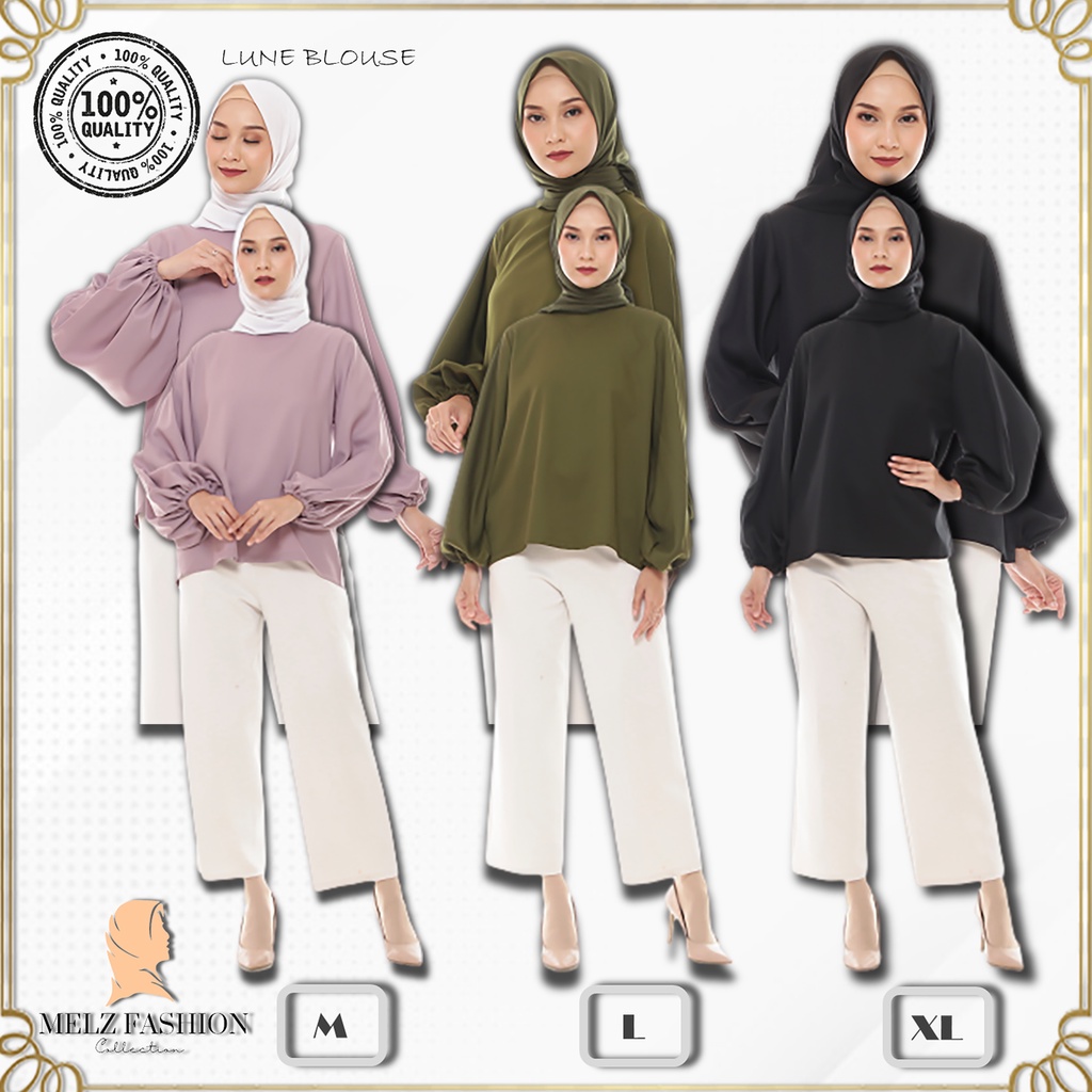 Blouse Blus Atasan Baju Wanita Terbaru Tunik Cewe Lengan Balon Sehari - hari Simpel Modis Murah Terk