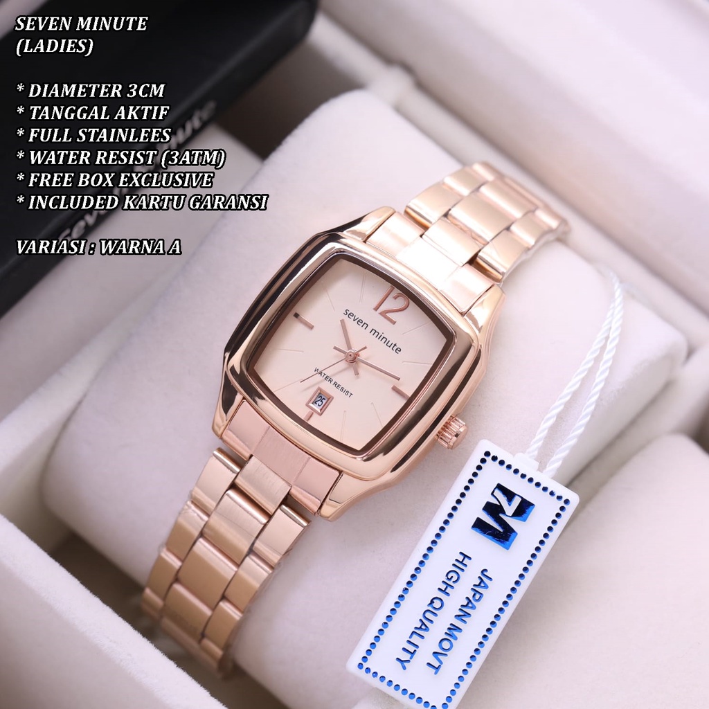 (FREE BOX) JAM TANGAN WANITA FASHION RANTAI BODY SEGI TANGGAL AKTIF