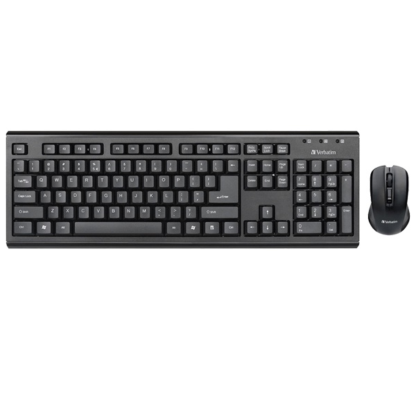 Keyboard Mouse Verbatim Wireless Combo 1600DPI - Black (66519)