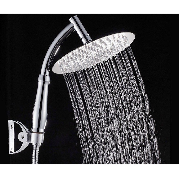 Kepala Shower Mandi Model Rainfall Bahan Stainless Steel Ukuran 8 Inch