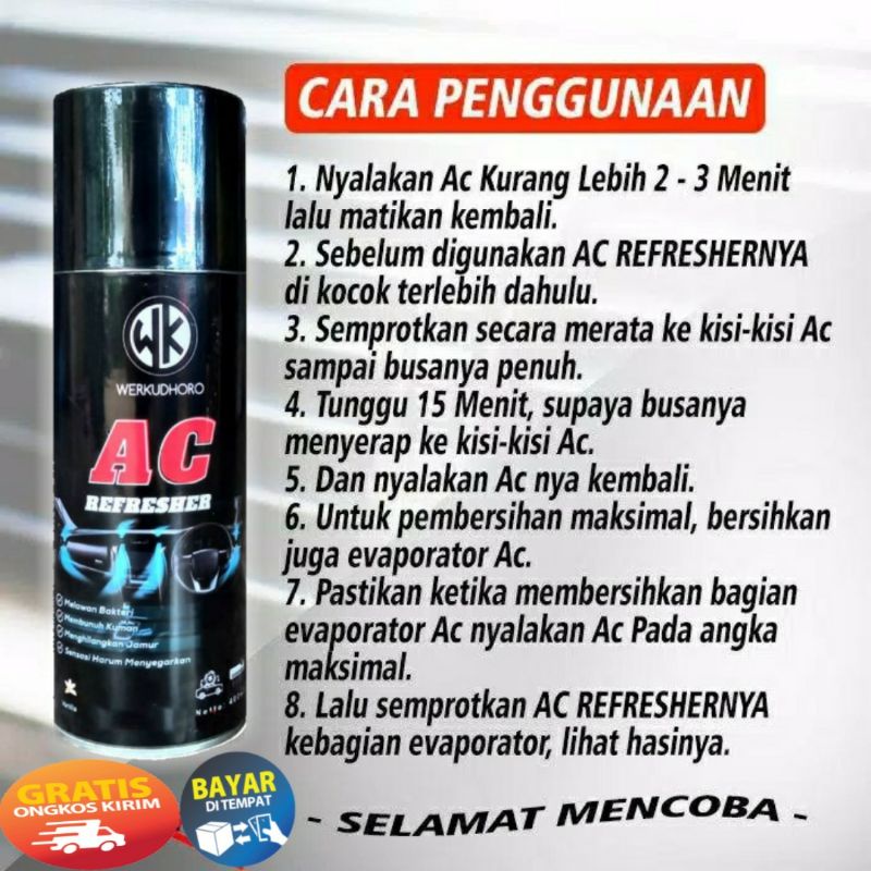 Ac refresher mobil / pembersih kerak mesin/ Pewangi mobil /Pembersih ac / engine degreaser cuci mesin tanpa air