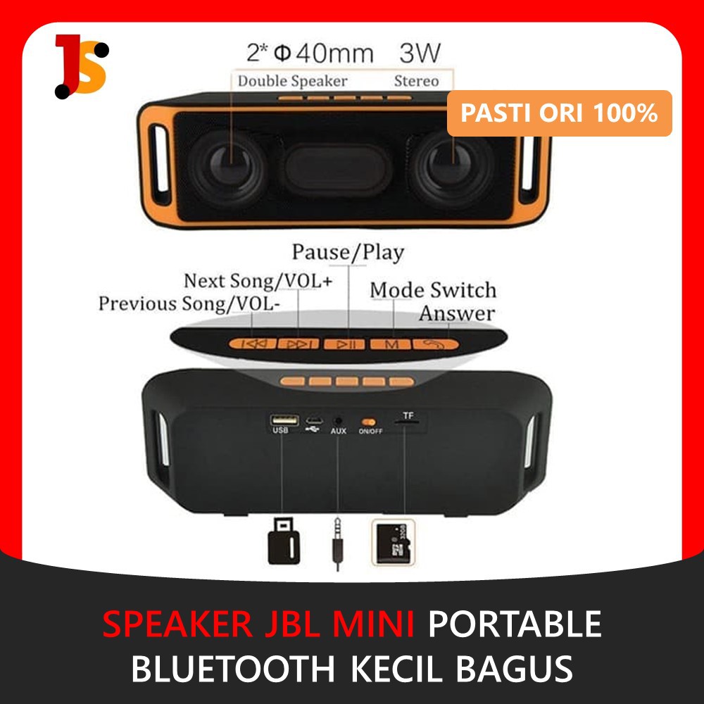 SPEAKER BLUETOOTH MINI PORTABLE BASS SPIKER BLUTOOTH SEPIKER BLUTUT SPEKER AKTIF SOUND MINI JS59