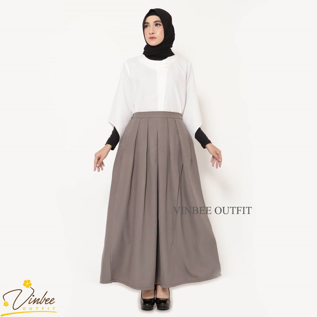 ROK BASIC FLARE SKIRT PREMIUM - Rok Wanita Premium