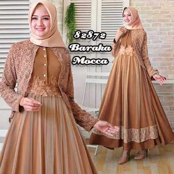 LARIS -   Gamis Wanita Dewasa Gaun Pengantin Kombinasi Brukat Terbaik Baju Muslim Busui Mewah