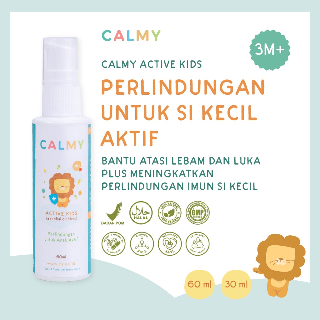 Calmy Active Kids - Minyak Balur Premium Untuk Membantu Meningkatkan Daya Tahan Tubuh Anak Immune Booster Dan Meredakan Memar Anak