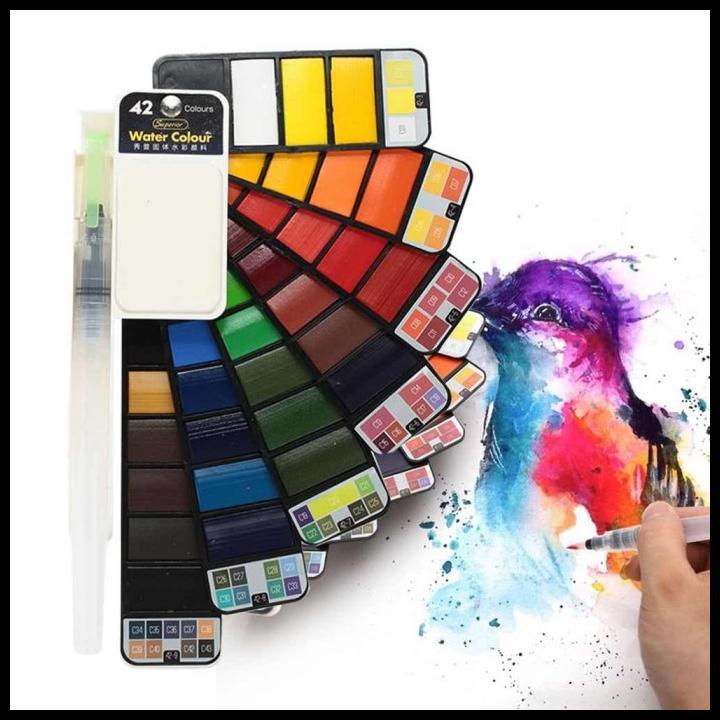 

Superior Watercolor 42Clr + Waterbrush (Mirip Sakura Watercolor)