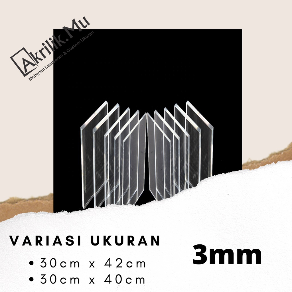 Lembaran Akrilik Bening A3 3mm, Acrylic Sheet