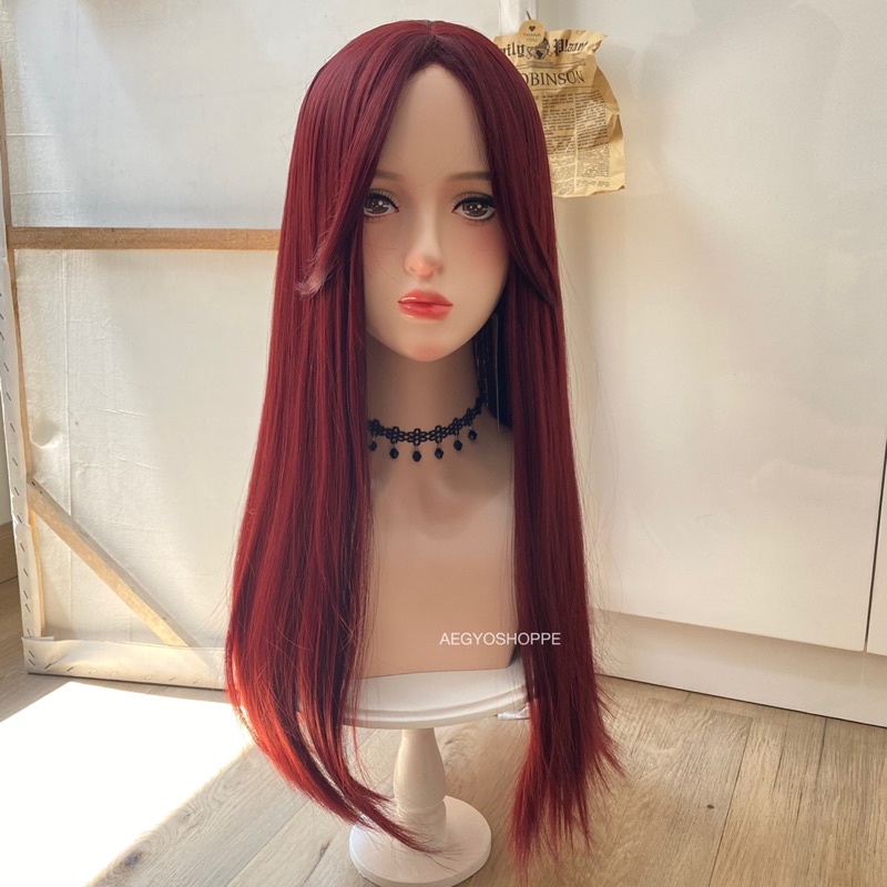 T2084 full wig korean style tanpa poni 60 cm