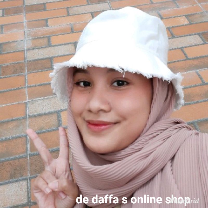 Topi Bucket Hat Rawis Rumbai Bucket Hat Ripped End Terbaru Unisex Pria dan Wanita