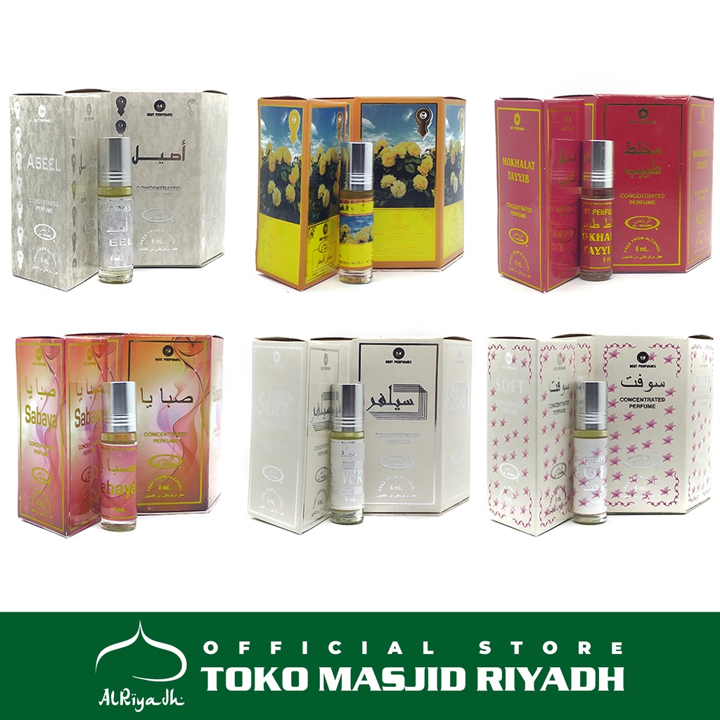 Minyak Wangi AL RIYADH Parfum Roll On 6 ml Silver Sabaya Soft Aseel Bakhoor Mokhallat Tayyib