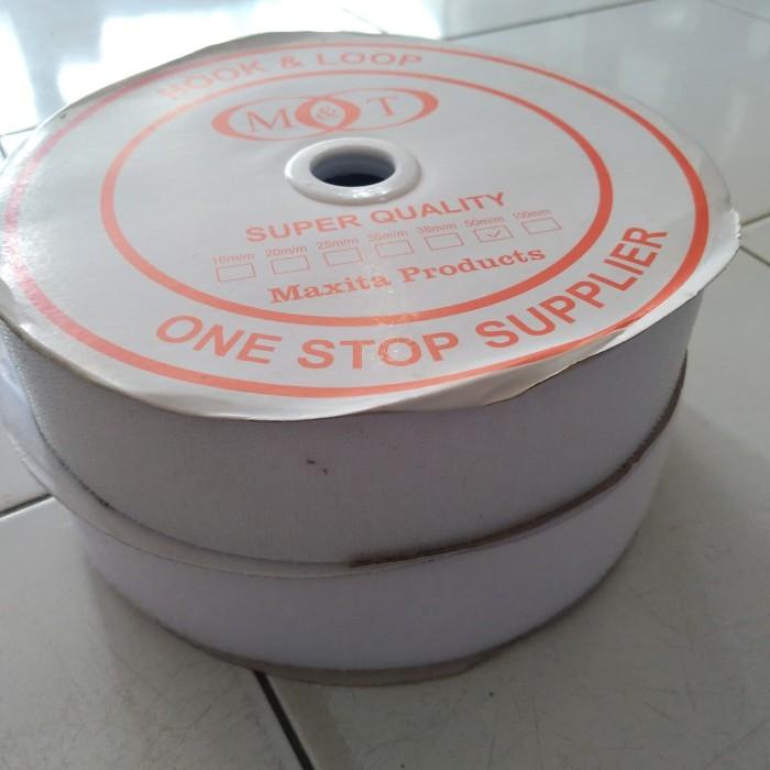 

Holder | Velcro Perekat Warna Putih Ukuran 5Cm Pilih Kasar / Halus (1 Roll)