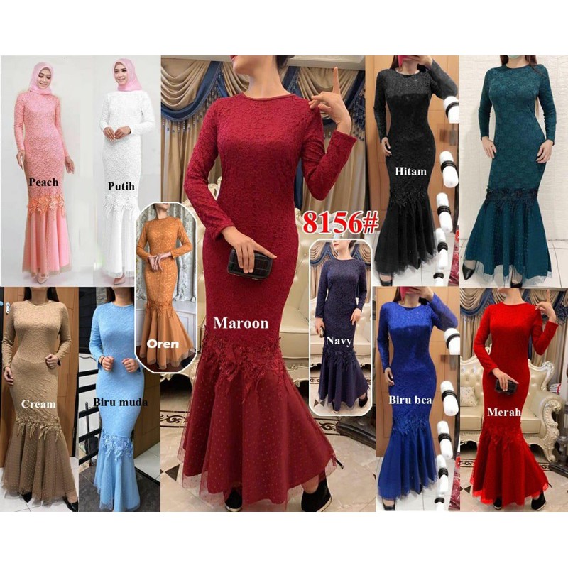 8156#longdress fashion import murah / mermaid dress