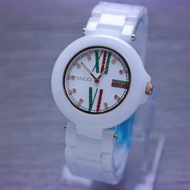 JAM TANGAN WANITA GUCCI KERAMIK SUPER || DIAMETER 3.2 CM ||