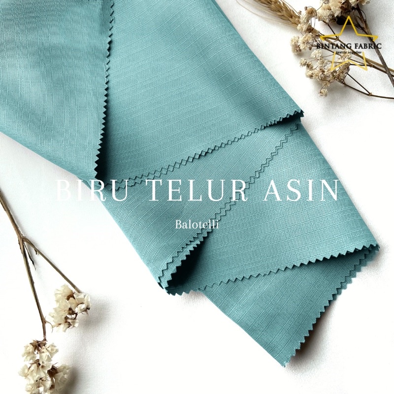 Bahan Bintang Fabric Kain Baloteli Polosan 1 meter-Biru Telur Asin