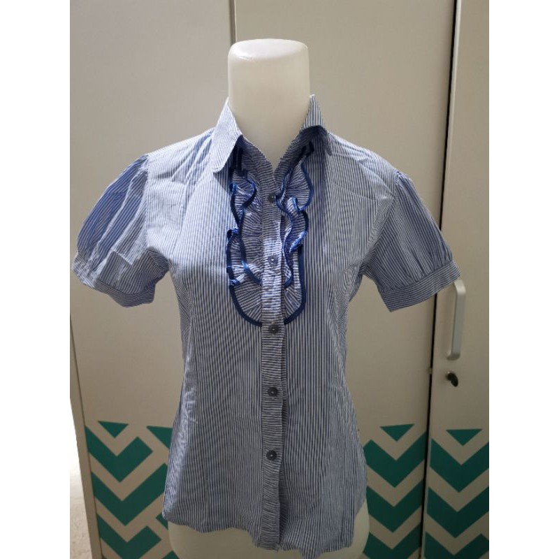 blouse striped Victorian style (blue)