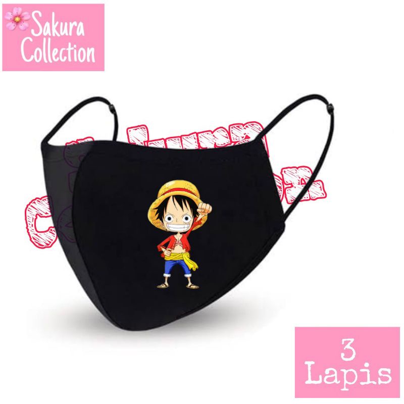 Masker Kain 3 Lapis /Scuba / Earloop - One Piece