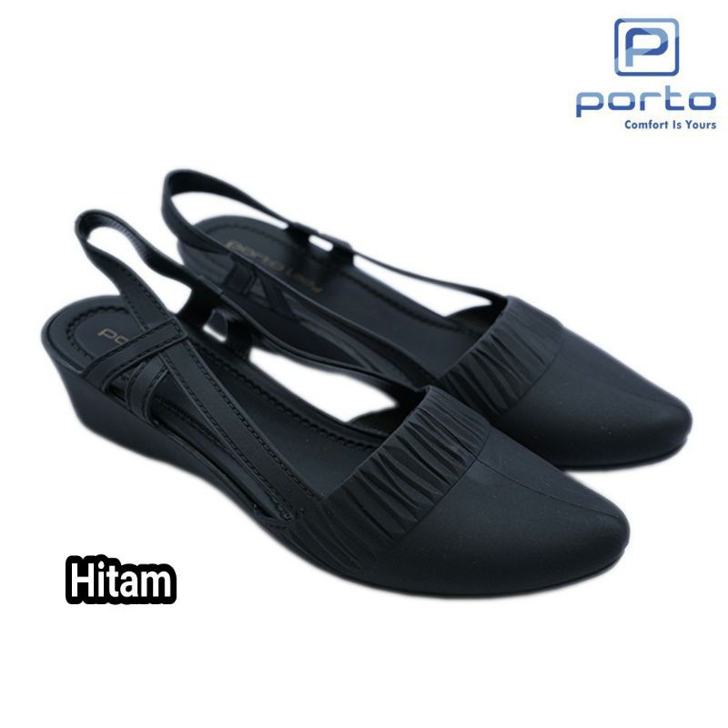 (COD) Sandal Selop Wanita Jelly Wedges Tali Belakang Porto BCH