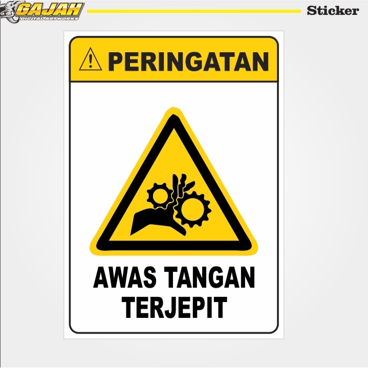 

Stiker Peringatan Awas Tangan Terjepit / Awas Tangan Terjepit Stiker / Stiker K3 / Stiker Pabrik / Stiker Safety