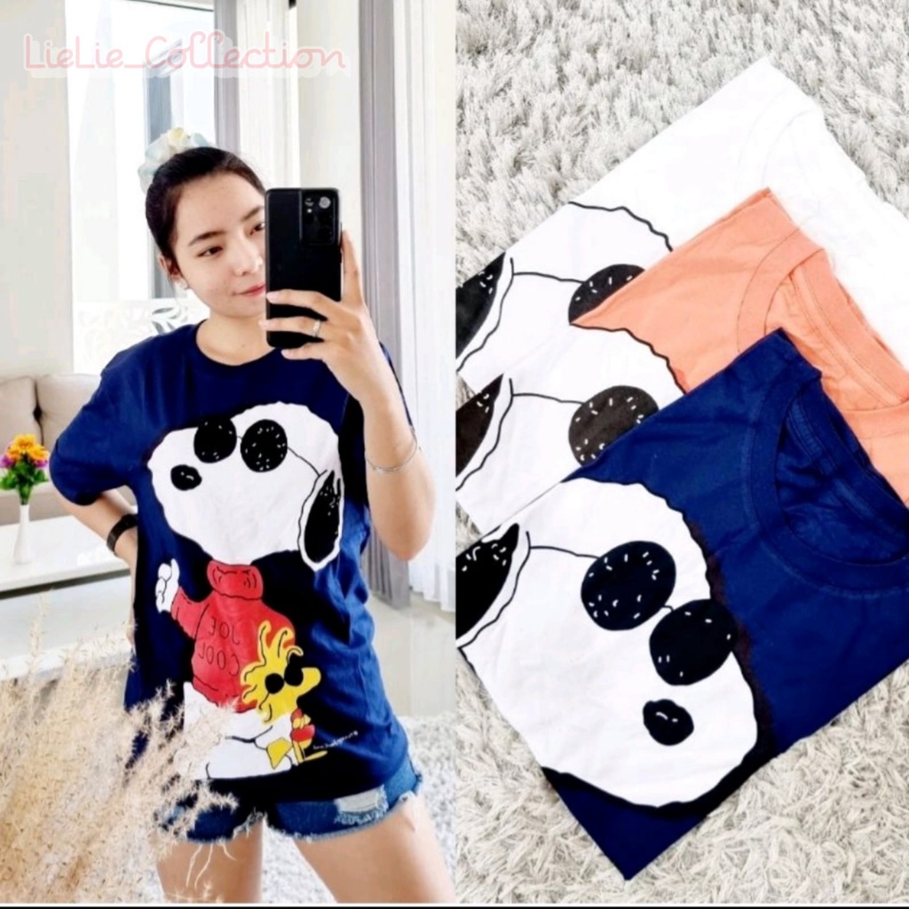 KAOS WANITA IMPORT MURAH / KAOS SNOPPY ALL SIZE