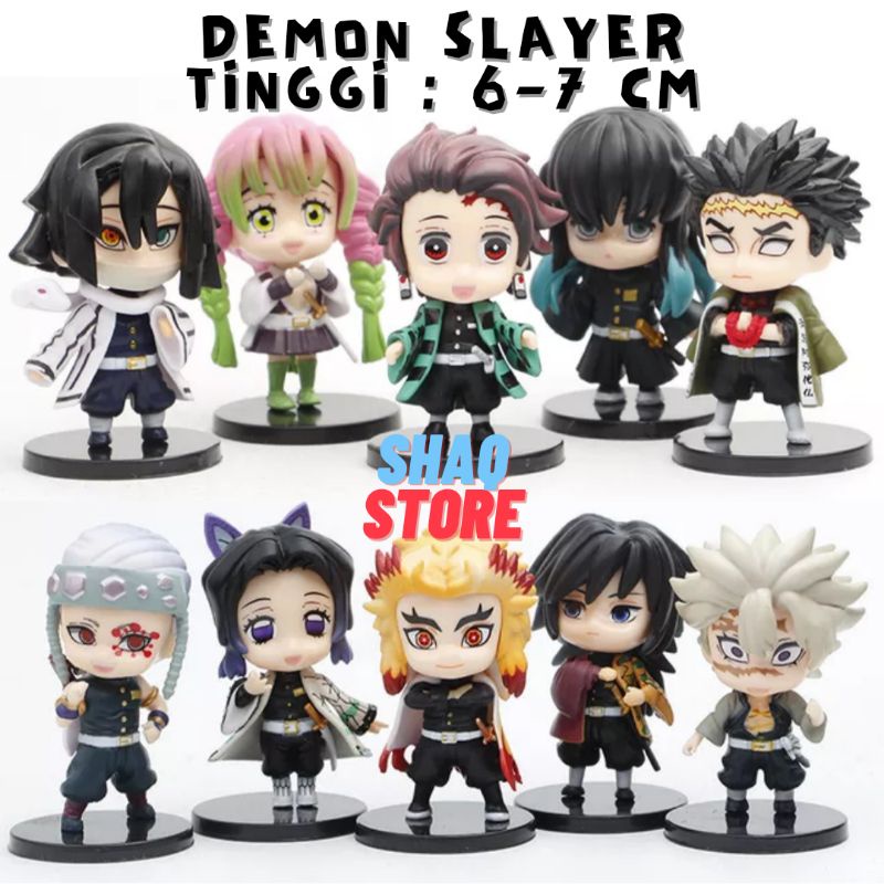 ACTION FIGURE STAND FIGURE DEMON SLAYER 7 CM HASHIRA GIYU TOMIOKA, MITSURI KANROJI, OBANAI IGURO, SA